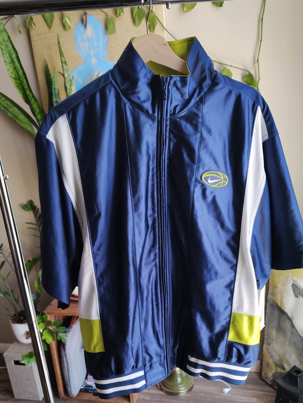 Vintage Nike Warm-up Navy Blue and White Athletic Jacket